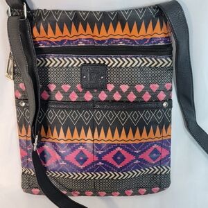 Stone Mountain Nylon Geometric Pattern Crossbody Bag